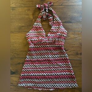 Juniors Zigzag Patterned Halter Top